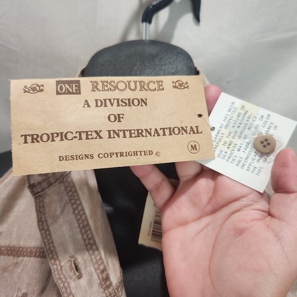 NWT One Resource Vintage Late 70s Brown Button Down 100% Silk Sleeveless Blouse - Picture 7 of 9